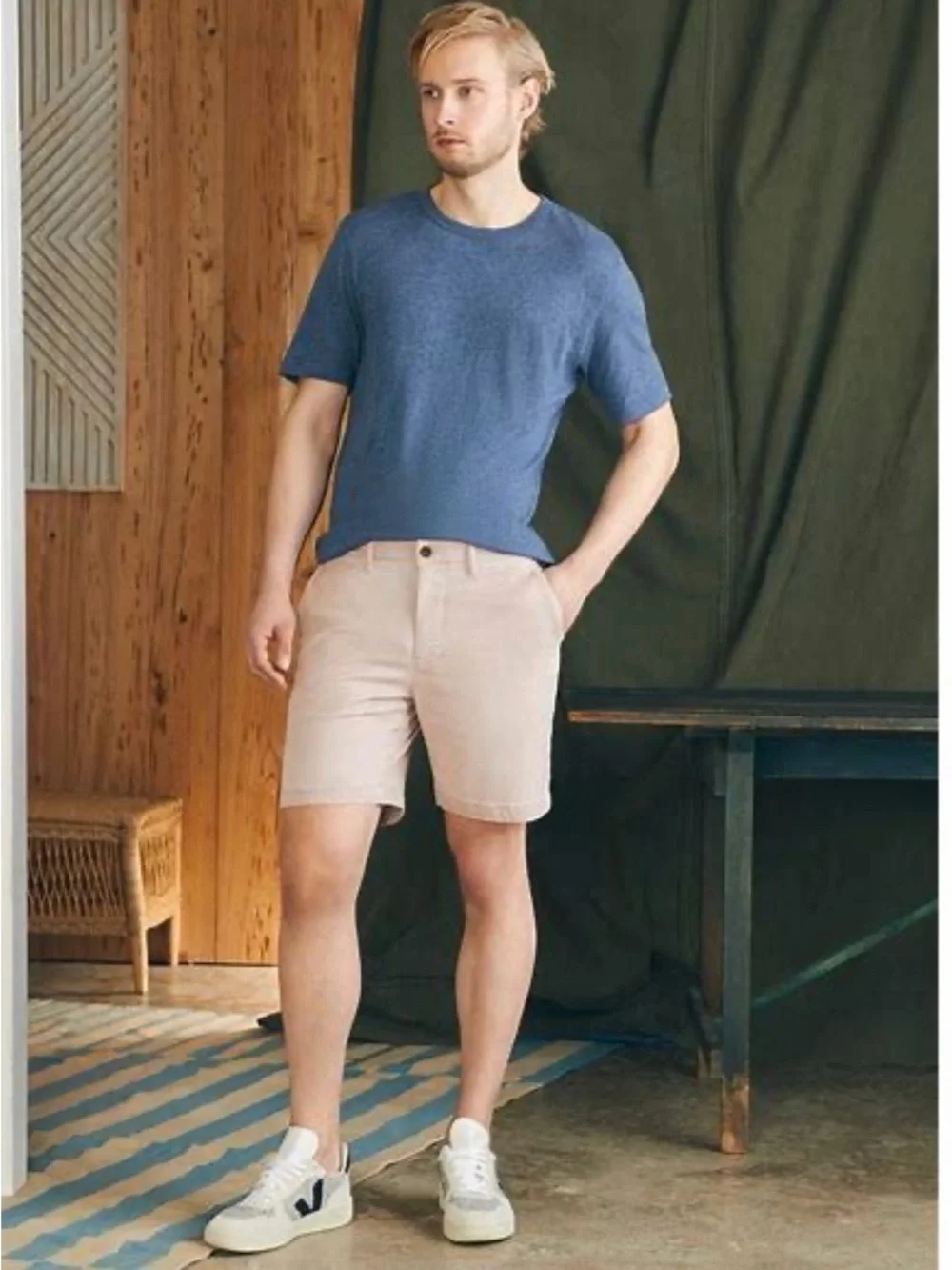 Faherty Brand Cosstline Men’s Chino Short Spring Quartz Size 32/8” Inseam NWT